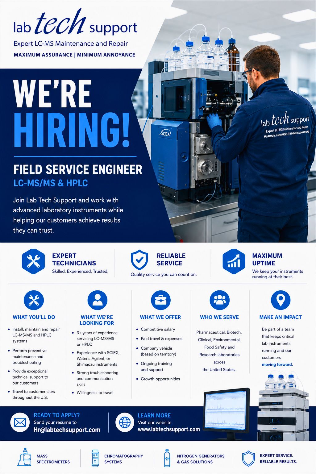 🚨 We're Hiring: Field Service Engineer (LC-MS/MS &amp; HPLC) 🚨