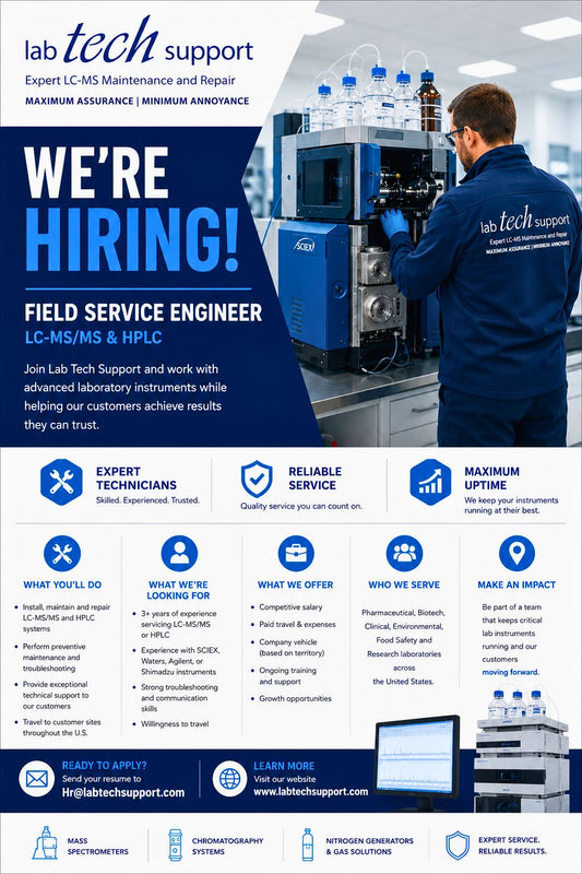 🚨 We're Hiring: Field Service Engineer (LC-MS/MS &amp; HPLC) 🚨
